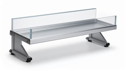 Metal and Glass Display Stand with Silver Finish on White Backdrop