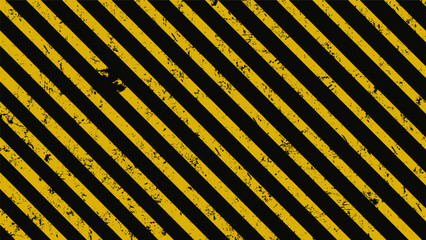 Grunge yellow and black diagonal stripes. Industrial warning background, warn caution, construction, safety