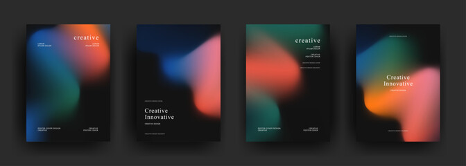 abstract gradient background template. trendy Minimalist style posters with dark concept. Modern wallpaper design for social media, brochure, flyer, banner