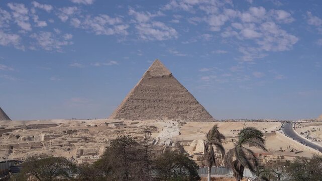 Cairo,Egypt - December 5, 2025:  Khafre's Pyramid,  the second largest pyramid in Egypt
