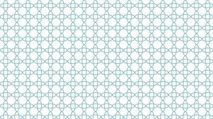 Teal Interlocking Oval Shapes Pattern On White Background Keywords: pattern, teal, interlocking