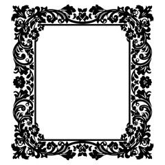 Ornate classic square frame with delicate floral patterns and scrolls © fatema