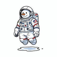 Obraz premium Cute Snowman Winter Illustration 