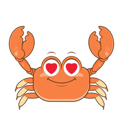 crab love face cartoon cute