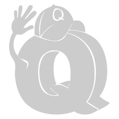 Letter Q Character Waving