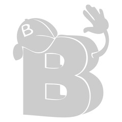 Playful Graphic of the Letter B: A whimsical, stylized graphic featuring the letter B with an animated design, embodying a friendly and inviting visual
