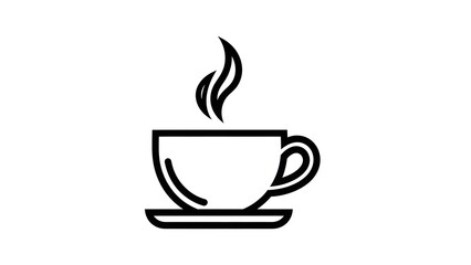 Obraz premium Elegant Black & White Coffee Icon