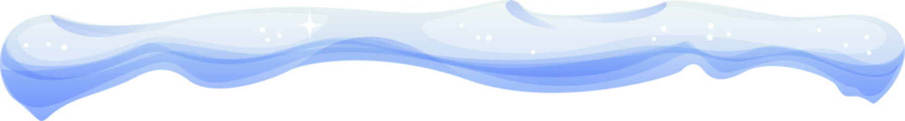 Winter snow ice cap, long wavy snowdrift, snowy window drift and soft frozen layer. Cartoon vector white frosty horizontal border or divider, icy decoration for roof edge and holiday winter frame © Seavector