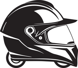 High-detail motorbike helmet designs showcased beside stylish sports motorcycle black silhouette on white background