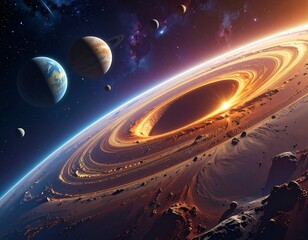 Stunning Cosmos Scene With Black