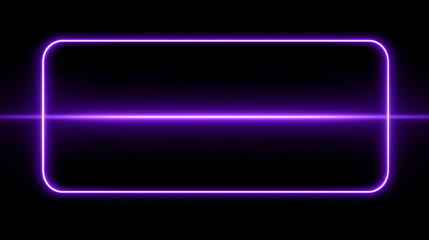 Neon purple frame with rounded corners and a central horizontal line on a black background. Symmetrical, high-tech visual ideal for UI design, digital media, or sci-fi themed branding.