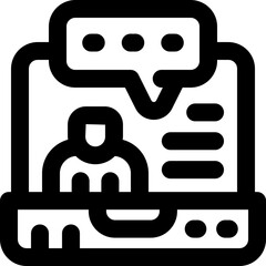 laptop line icon. Clean and minimalist vector icon for websites, mobile apps, presentations, and logos. Fully scalable and customizable for any project.