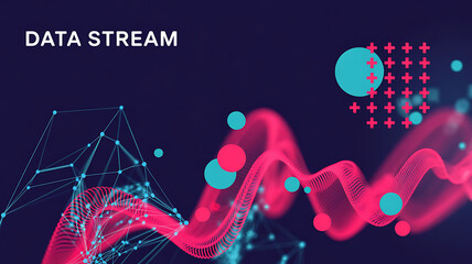 Abstract vector illustration with colorful light effects, wave shapes, and star ornament for music and holiday party design