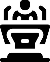 speech glyph icon. Strong and solid vector icon for websites, mobile interfaces, presentations, and visual branding. High quality and easy to edit.