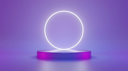 Award Podium with Minimal Dim Blue Atmosphere