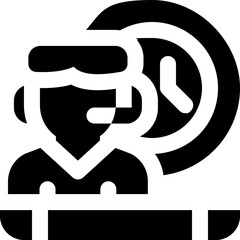 time glyph icon. Strong and solid vector icon for websites, mobile interfaces, presentations, and visual branding. High quality and easy to edit.