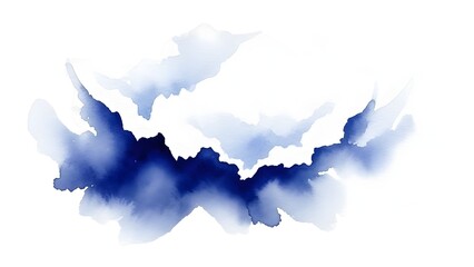 Obraz premium Abstract Deep Blue Watercolor Splash Element Isolated on White Background