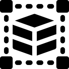 3d cube glyph icon. Strong and solid vector icon for websites, mobile interfaces, presentations, and visual branding. High quality and easy to edit.