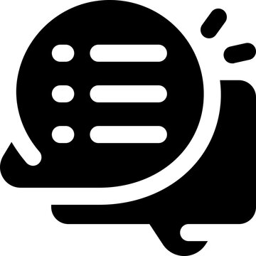 dialogue glyph icon. Strong and solid vector icon for websites, mobile interfaces, presentations, and visual branding. High quality and easy to edit.