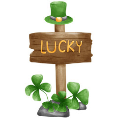 Watercolor Saint Patrick day png file