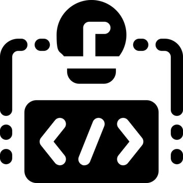 coding glyph icon. Strong and solid vector icon for websites, mobile interfaces, presentations, and visual branding. High quality and easy to edit.