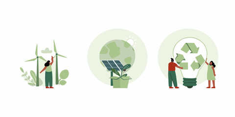 Sustainable energy sources wind solar and recycling for a greener future