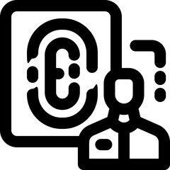 biometric line icon. Clean and minimalist vector icon for websites, mobile apps, presentations, and logos. Fully scalable and customizable for any project.