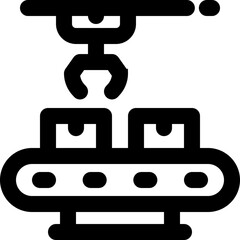 assembly line icon. Clean and minimalist vector icon for websites, mobile apps, presentations, and logos. Fully scalable and customizable for any project.