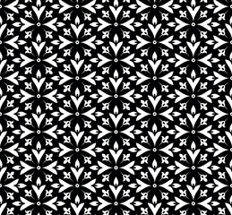 Fototapeta premium Flower geometric pattern. Seamless vector background. White and black ornament. Ornament for fabric, wallpaper, packaging. Decorative print.