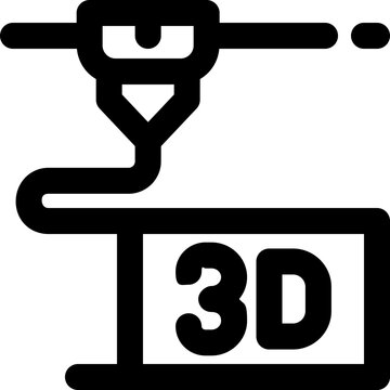 3d printing line icon. Clean and minimalist vector icon for websites, mobile apps, presentations, and logos. Fully scalable and customizable for any project.