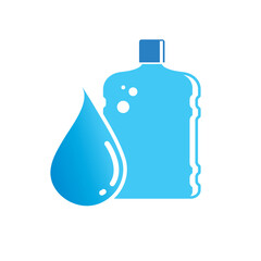 water drop and mineral bottle icon vector element illustration design