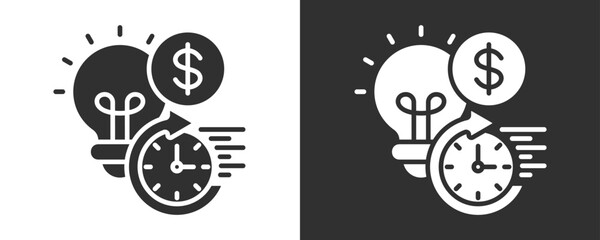 Efficient Icon Set Vector Collection Isolated In Black And White