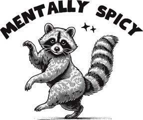 Mentally Spicy Raccoon Svg, Retro Neurospicy Shirt, Anxiety Neurodivergent Mental Health Brainy Graphic, Funny Sarcastic Meme, ADHD Mind © homeyprojects