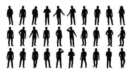 a collection of diverse human figures depicted as dark shapes against a white background a striking silhouette