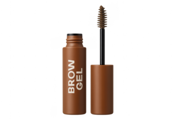 Brown brow gel tube with wand for makeup