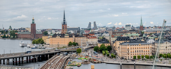 city view of old town of stockhold sweden on cloudy day