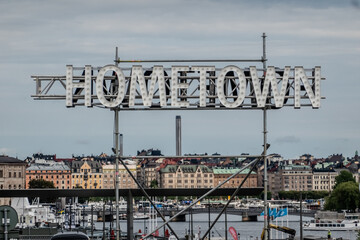 city view of old town of stockhold sweden on cloudy day