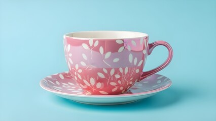 White porcelain teacup and saucer with black coffee, isolated object for breakfast beverage