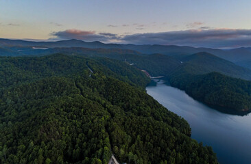 Beautiful landscape scenes at lake jocassee south carolina