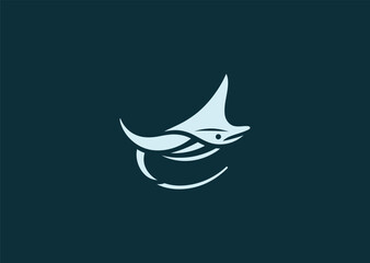 Naklejka premium A geometric simple stingray logo with smooth triangular wings and flowing minimal lines, symbolizing grace, fluidity, and calm underwater motion