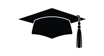 A classic graduation cap design representing academic achievement and future success silhouette