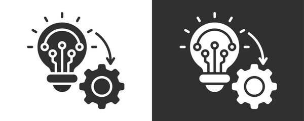Implementation Icon Set Vector Collection Isolated In Black And White