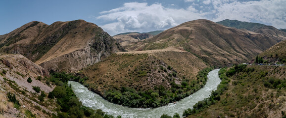 Central asia kyrgyzstan national park gorge nature scenes