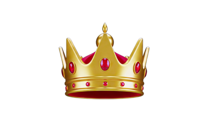 Golden Crown Isolated on White Background