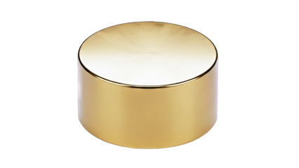 Golden Cylinder Isolated on White Background
