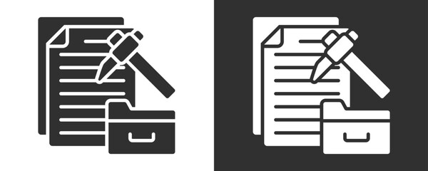 Data Mining Icon Set Vector Collection Isolated In Black And White