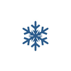 Geometric blue snowflake icon for winter season marketing