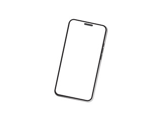 Modern smartphone with blank white screen for  display mockup isolated on transparent background, Vector