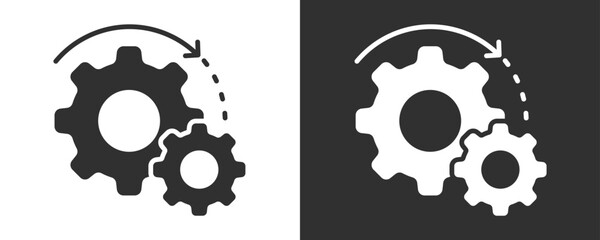 Processing Icon Set Vector Collection Isolated In Black And White