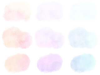 水彩グラデーションのフレーム・背景素材セット